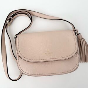 Kate Spade pale pink tassel crossbody purse